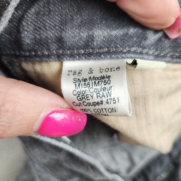 Rag & Bone Jeans Men's 30 Gray Denim Slim Straight Rb15x Tailored Workwear - Picture 11 of 11